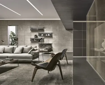 Boiserie Modulor Gres e Similpelle di Rimadesio