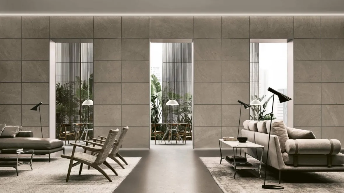 Boiserie Modulor Gres e Similpelle di Rimadesio