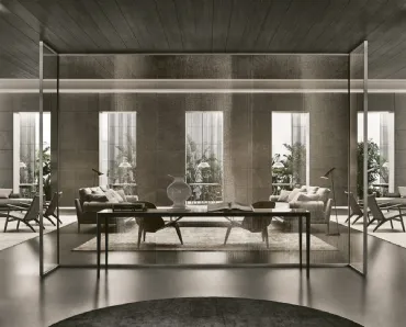 Boiserie Modulor Similpelle e Litech di Rimadesio