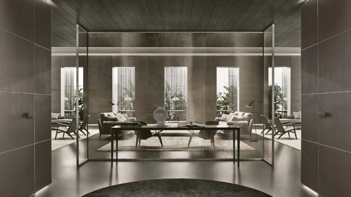 Boiserie Modulor Similpelle e Litech di Rimadesio