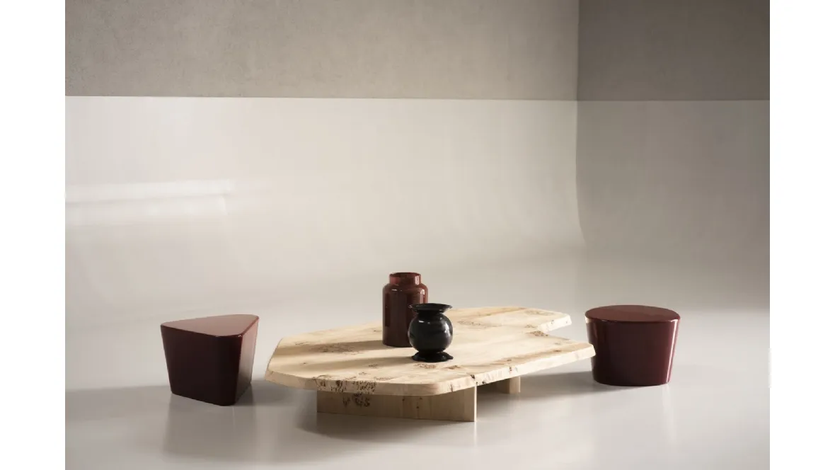 Tavolino Aegates in massello di Radica di Baxter