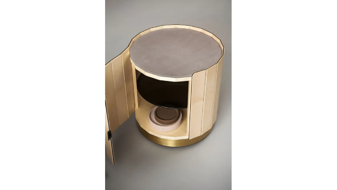 Tavolino Ninfea in pelle e legno di Baxter