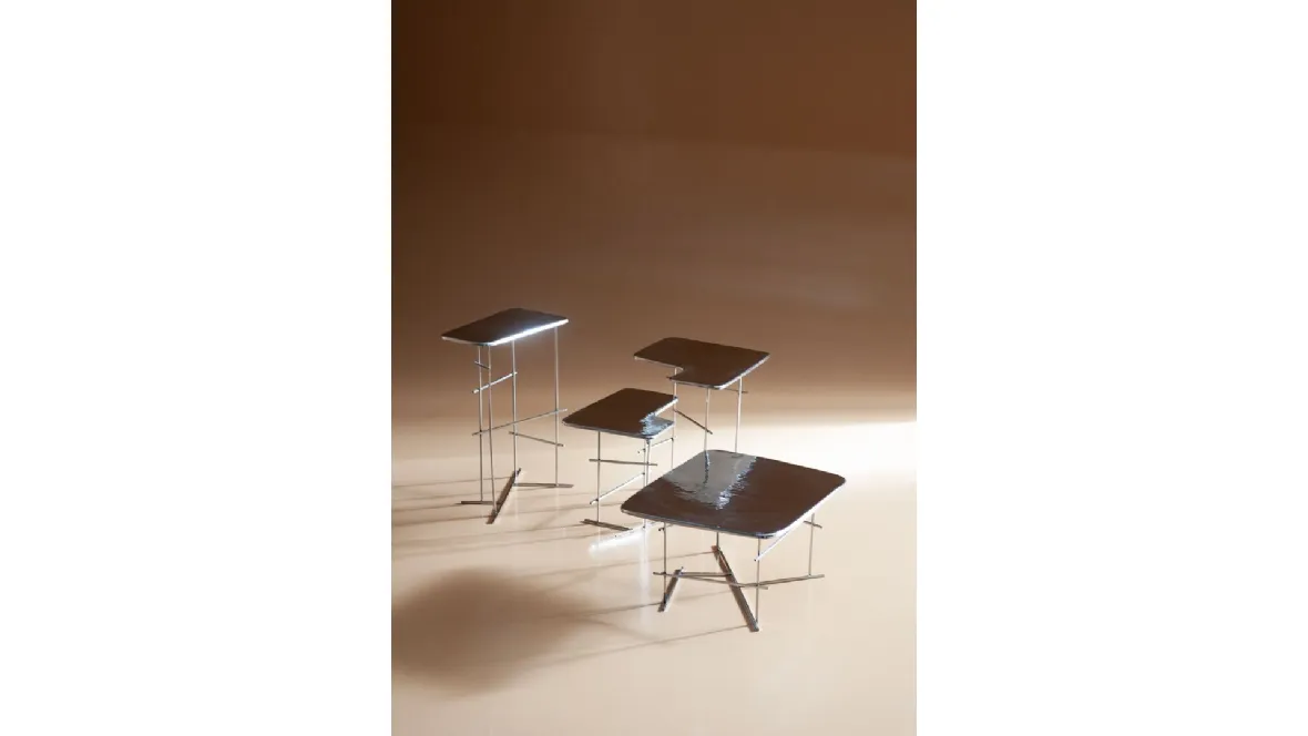 Tavolini Copenaghen in acciaio inox di Baxter