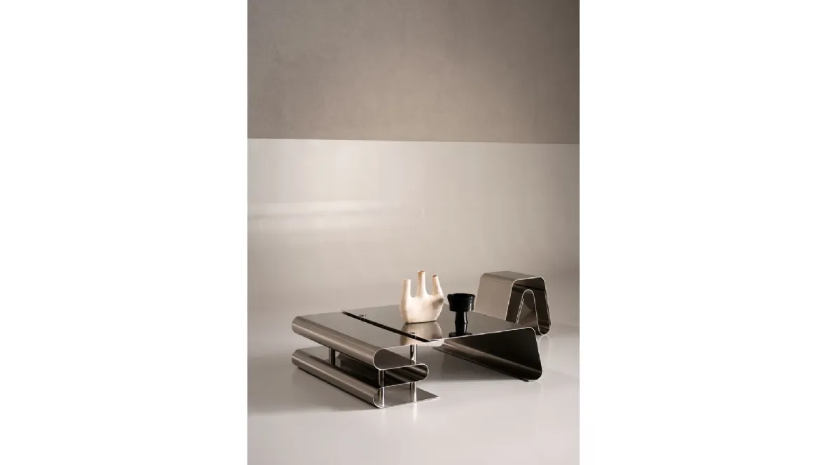 Tavolino Dune in acciaio di Baxter