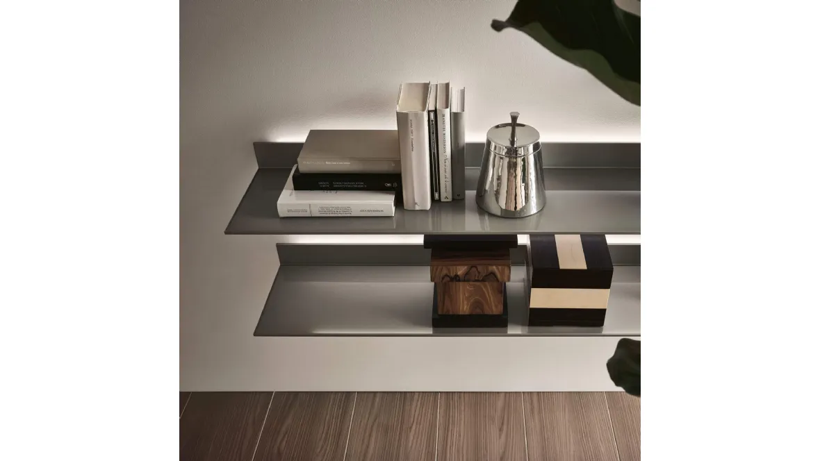 Mensola in vetro Eos di Rimadesio