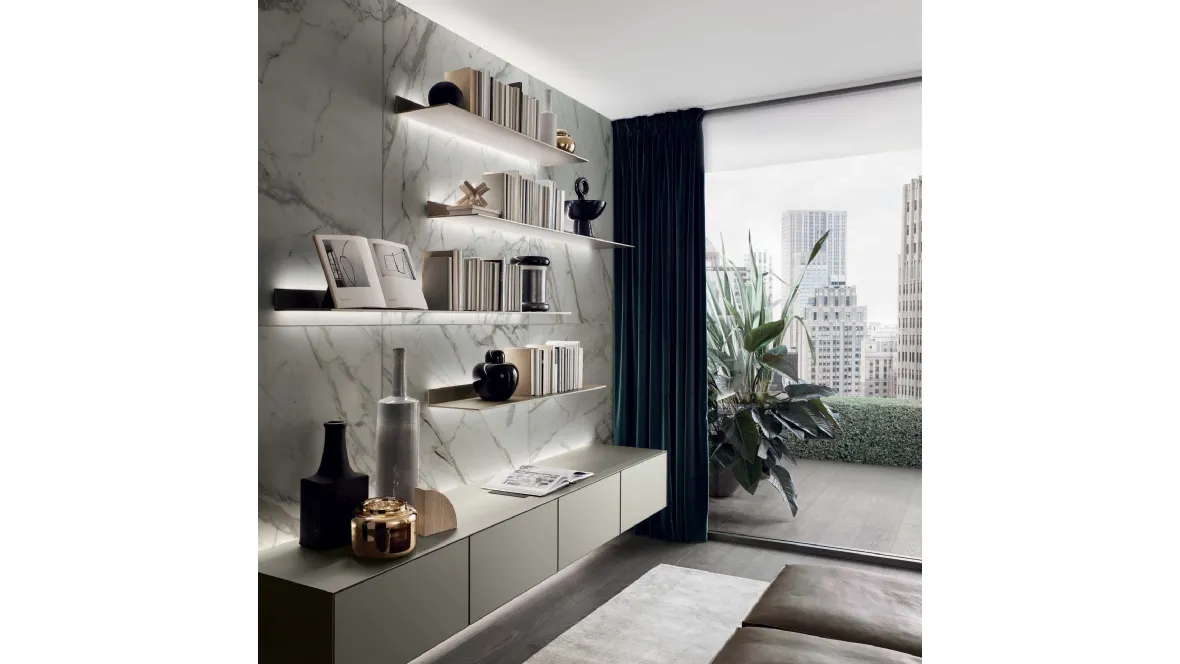 Mensola in vetro Eos di Rimadesio