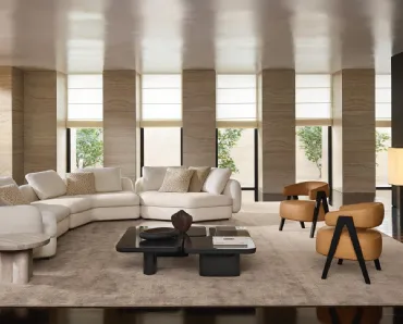 Tavolini Ernest in laccato lucido Moka di Poliform