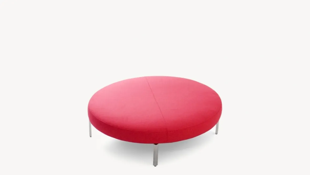 Pouf rotondo in tessuto con piedini in metallo Freeflow di Moroso