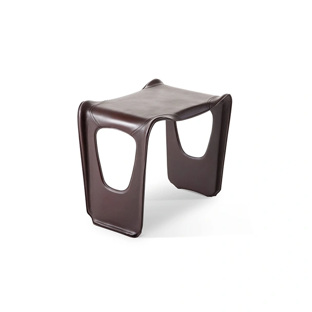 Tavolino di design Gueridon rivestito in cuoio di Cassina