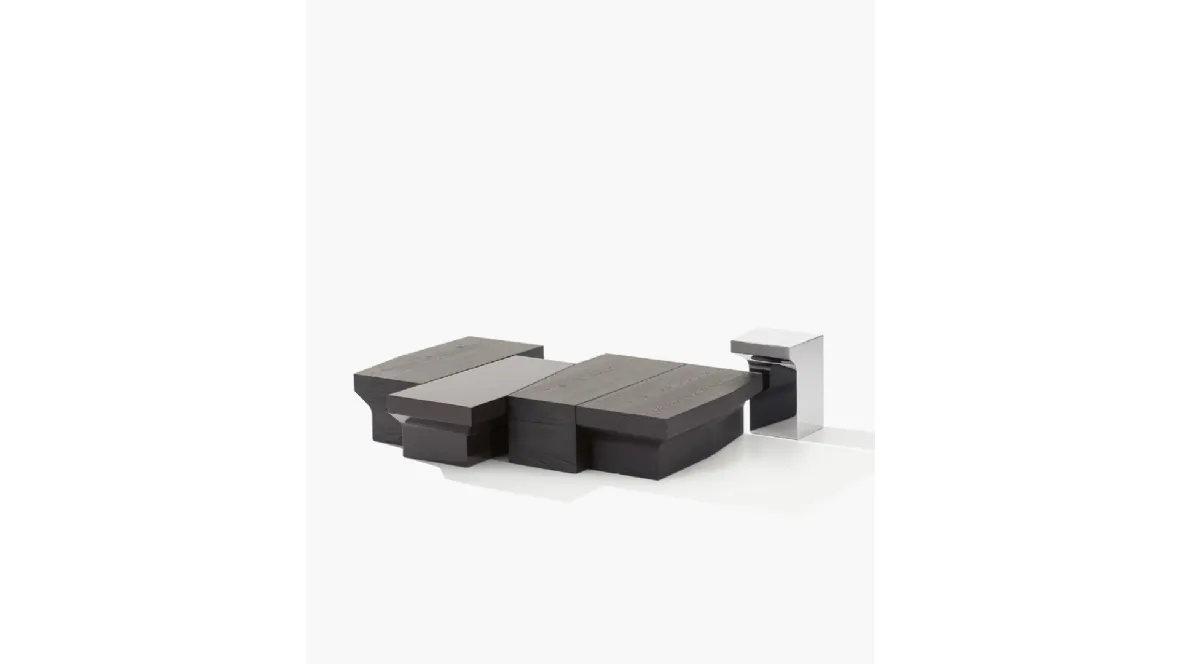 Tavolini Joan in legno, laccato lucido e acciaio lucido di Poliform