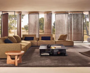 Tavolino Nara in legno Noce massello di Poliform