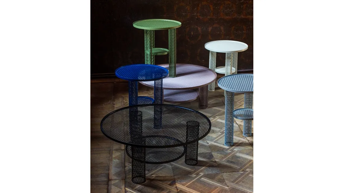 Tavolino in acciaio Net di Moroso