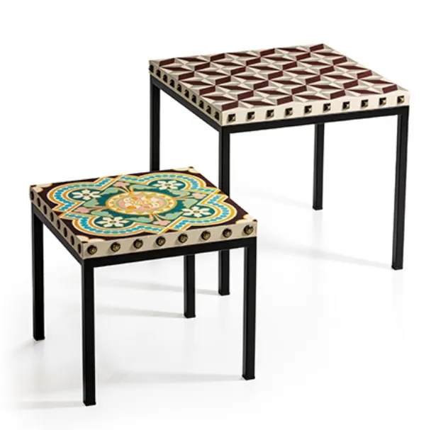 Tavolino con top in ceramica decorata Not A Harem di Moroso