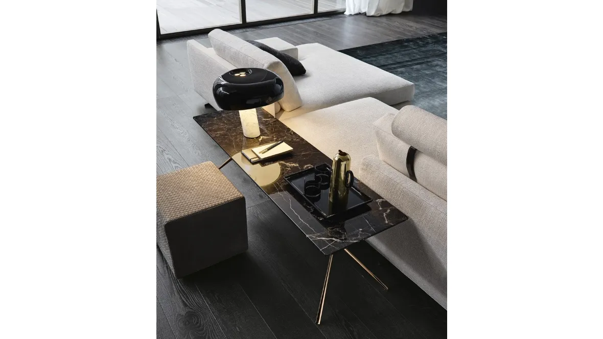 Tavolino Mondrian con top in marmo o vetro di Poliform