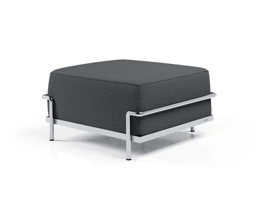 Pouf in tessuto con base in metallo Ottomane di Cassina