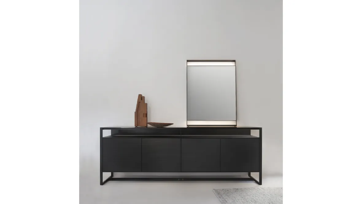 Specchio Rialto con cornice in alluminio di Rimadesio