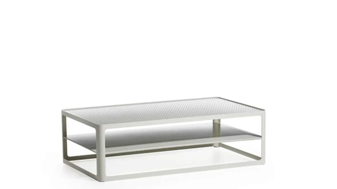 Tavolino in lamiera di acciaio Tape di Moroso