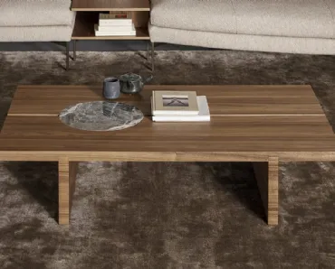 Tavolino Moon in legno Noce Canaletto di Bonaldo