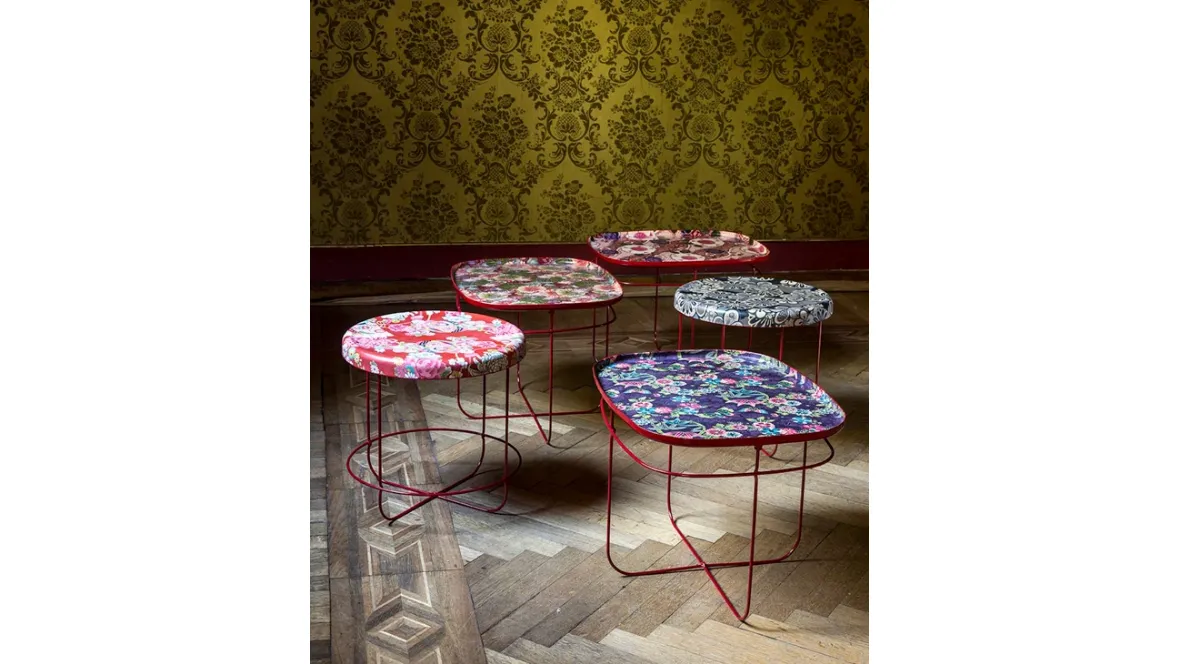Tavolino in tessuto e resina Ukiyo di Moroso