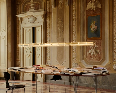 Lampada a sospensione Luce Cilindrica in vetro soffiato di Flos