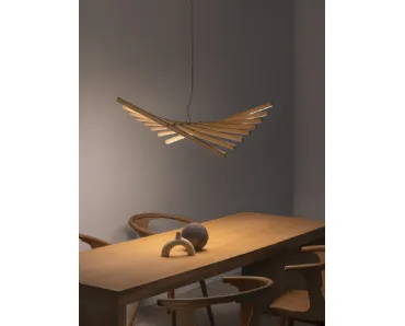 Lampada a sospensione Rhytm Vertical Wood di Vibia