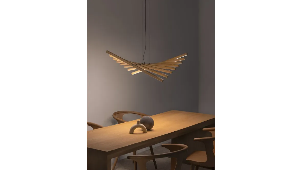 Lampada a sospensione Rhytm Vertical Wood di Vibia