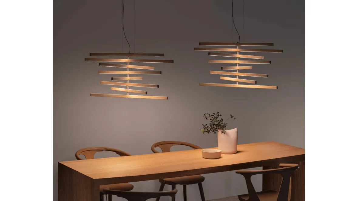 Lampada a sospensione Rhytm Vertical Wood di Vibia
