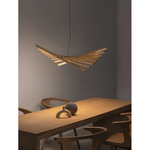Lampada a sospensione Rhytm Vertical Wood di Vibia