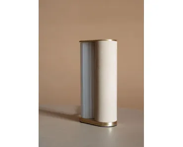 Lampada da tavolo Wave in metallo, pelle e vetro di Baxter