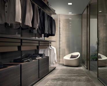 Cabina armadio Dress Bold Larice Carbone di Rimadesio