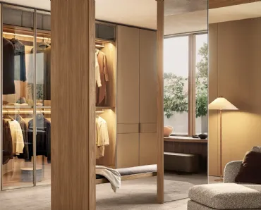 Armadio con ante battenti Senzafine Cover Lino di Poliform