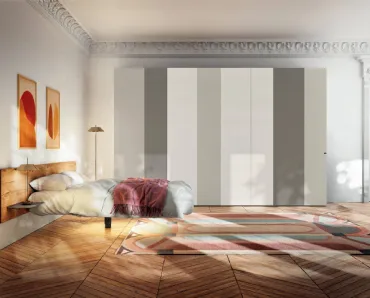 Armadio con ante battenti in laccato opaco Smart 1160 di Lago