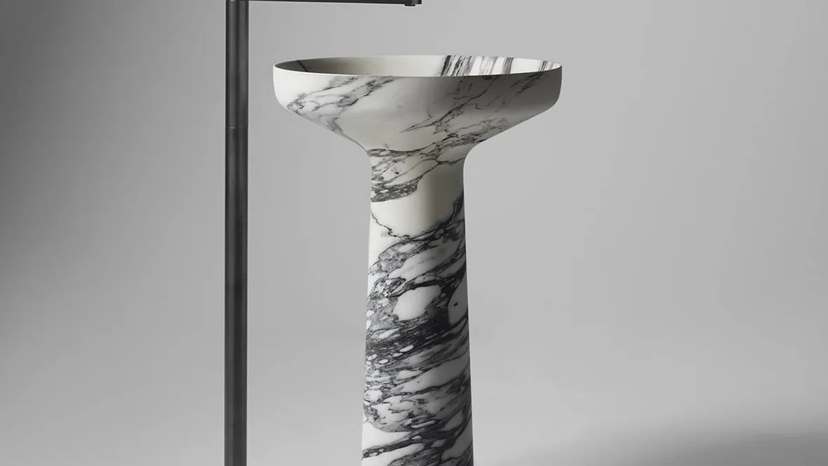 Lavabo a colonna in marmo Ago185 di Antoniolupi