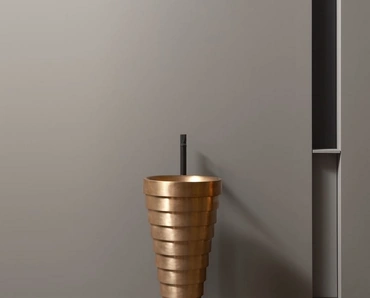 Lavabo freestanding AMDL Circle Cheope in bronzo satinato di Antoniolupi