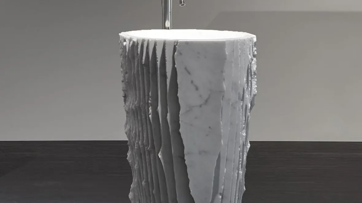 Lavabo in marmo di design Controverso di Antoniolupi