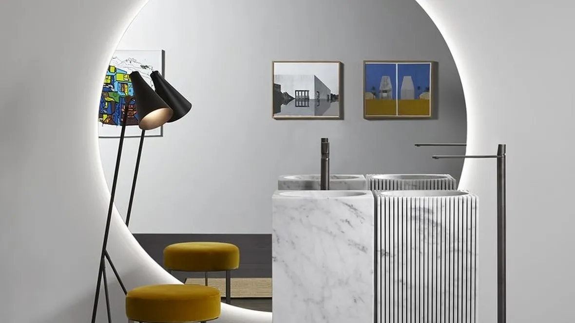 Lavabo in marmo di design Controverso di Antoniolupi