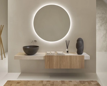 Mobile da Bagno Cartesio n Rovere e Marmo di Antoniolupi