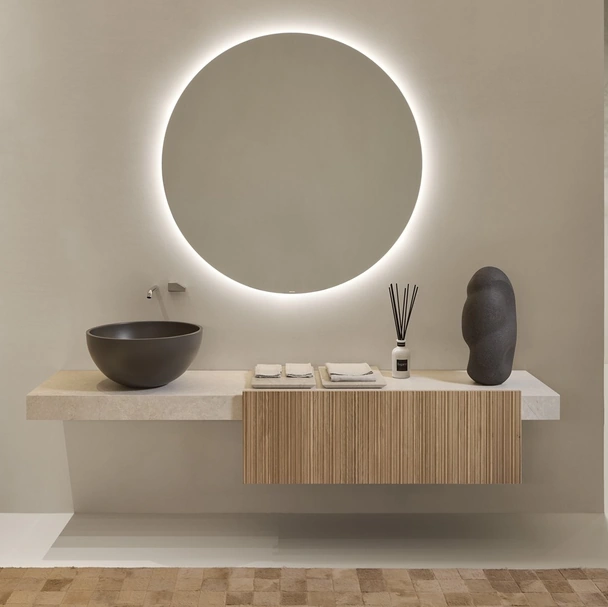 Mobile da Bagno Cartesio n Rovere e Marmo di Antoniolupi