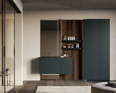 Mobile da Bagno sospeso in laccato opaco grigio antracite Major 06 di Birex