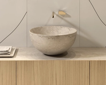 Lavabo Nadir in marmo botticino di Antoniolupi