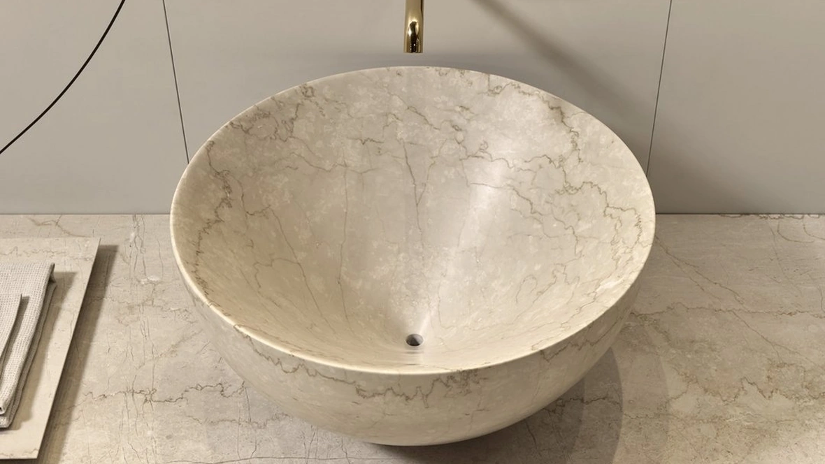 Lavabo Nadir in marmo botticino di Antoniolupi