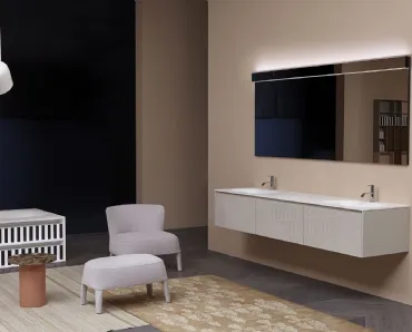 Mobile da Bagno sospeso Piana laccato lucido di Antoniolupi