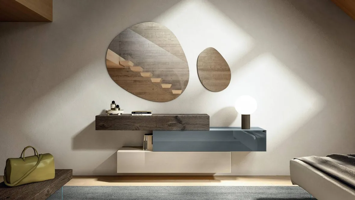 Comò sospeso in vetro 36e8 0663B di Lago