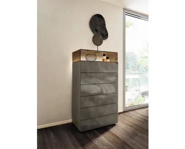 Cassettiera in vetro 36e8 Glass 1905 Cassettiera di Lago