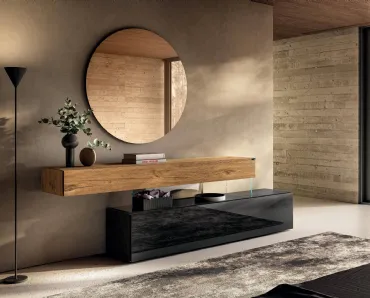 Comò in legno e vetro Air 0680B di Lago