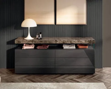 Comò in vetro Air 2139 di Lago