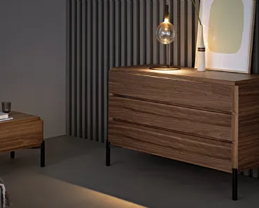 Gruppo Notte Groove in legno con base in metallo di Bonaldo