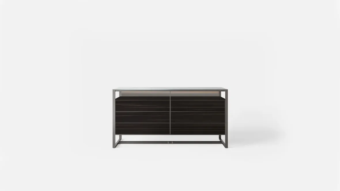 Comò Rialto in legno tinto ebano di Rimadesio