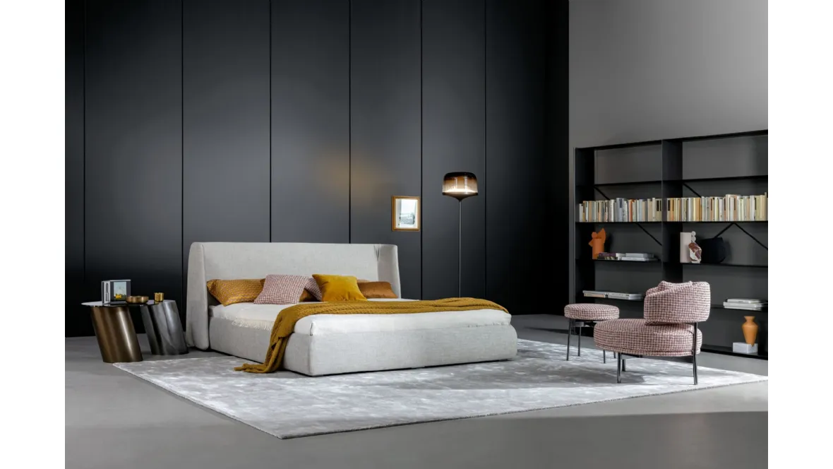 Letto con testiera e box contenitore Basket di Bonaldo