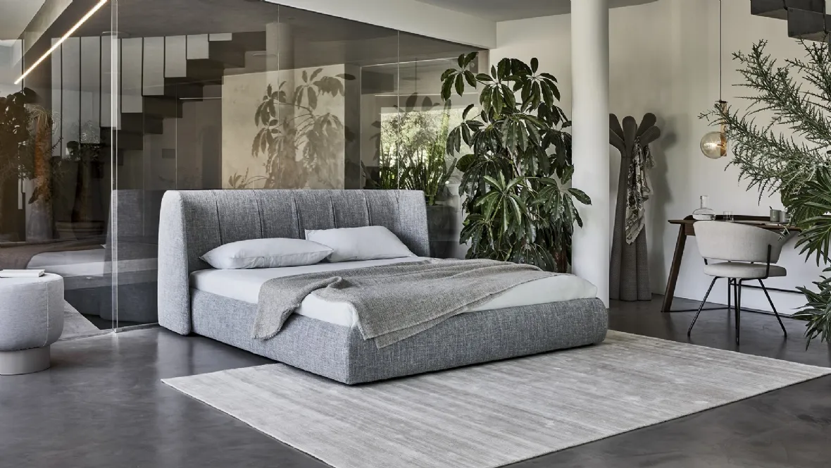 Letto con testiera e box contenitore Basket di Bonaldo